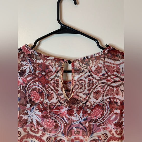 Knox Rose Multicolor Long Sleeve Embroidered Sheer Midi Dress EUC - Picture 5 of 7